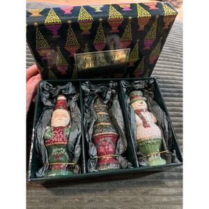 The White Barn Candle Co Celebrate The Season Topiary Candle‎ Trio Santa Snowman